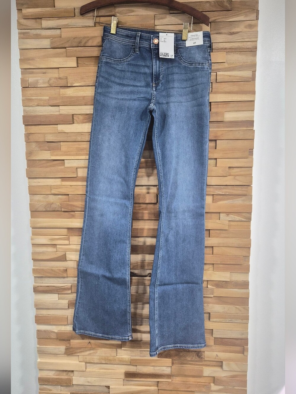 H&M Medium Blue High-Rise Flare Jeans - Size 14Y+ - New With Tags